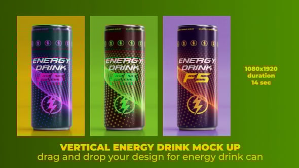 Videohive Vertical Energy Drink Mock Up