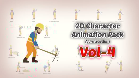 Videohive 2D character Animation Pack (construction) Vol 4