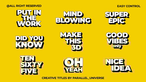 Videohive Creative Titles | AE 58628169
