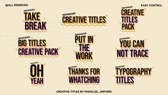 Videohive Creative Titles | AE 59016677