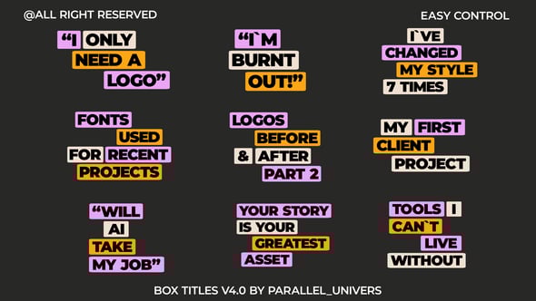 Videohive Box Titles V4.0 | AE