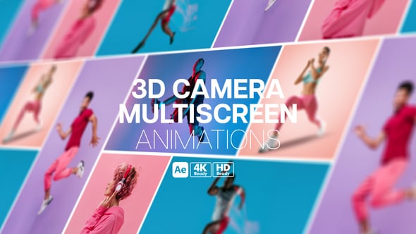 Videohive 3D Camera Multiscreen Animations