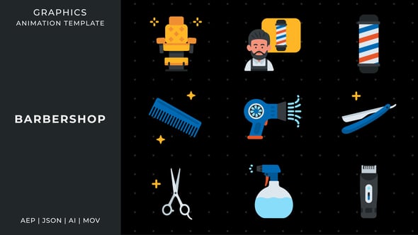 Videohive Barbershop graphic animation template | After Effects