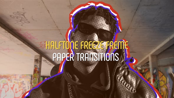 Videohive Halftone Freeze Frame Paper Transitions