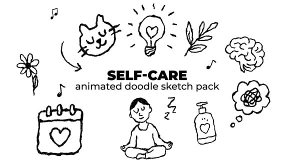 Videohive Self-care – Animated Doodle Sketch Pack