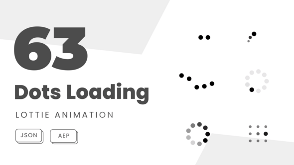 Videohive 63 Dots Loading Animation Icons. Set Bundle of Dots Loaded Animated