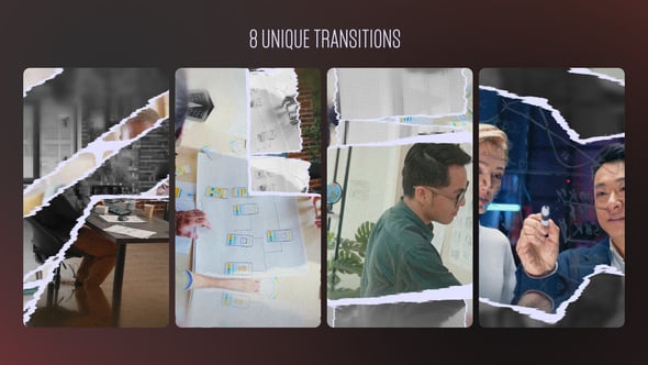 Videohive Paper Tear Transitions Vertical