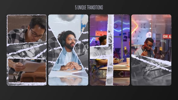 Videohive Vertical Paper Transitions