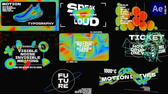Videohive Heatmap Motion Typographic Scenes Pack