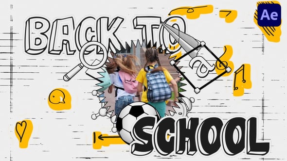 Videohive 3D Sketch School Time Intro