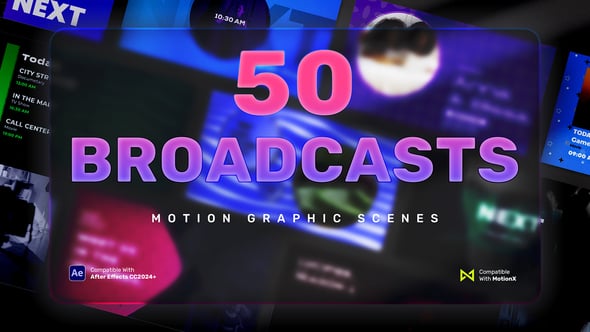 Videohive 50 Broadcast Scenes | After Effects