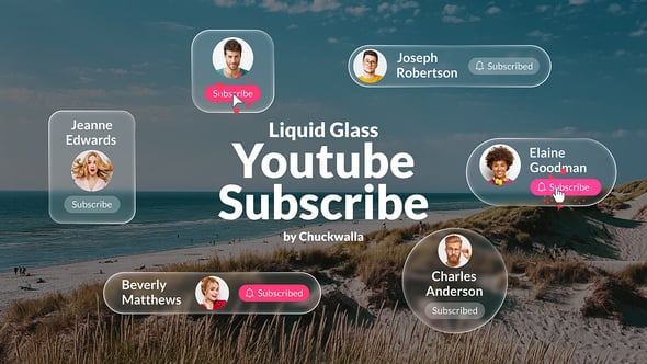 Videohive Liquid Glass Youtube Subscribe