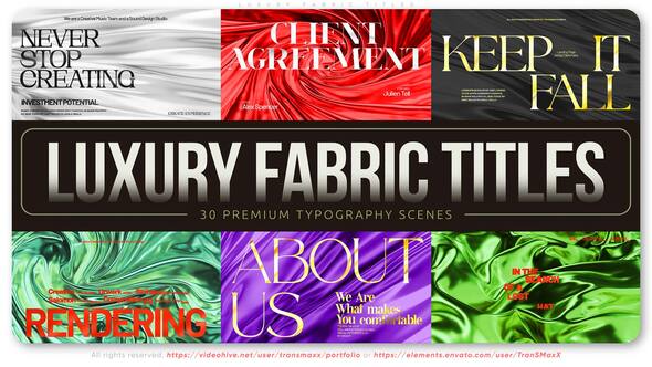 Videohive Luxury Fabric Titles — Elegant Typography with Fabric Textures