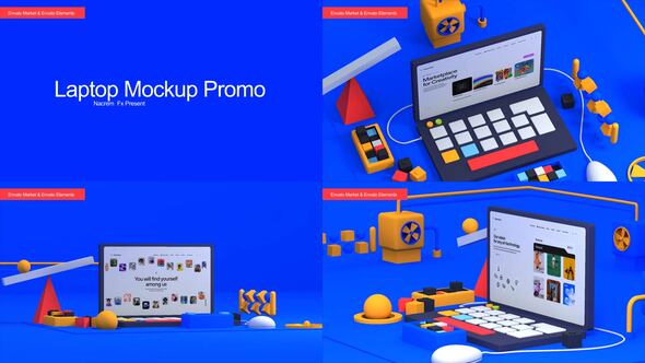 Videohive Laptop Mockup 58552921