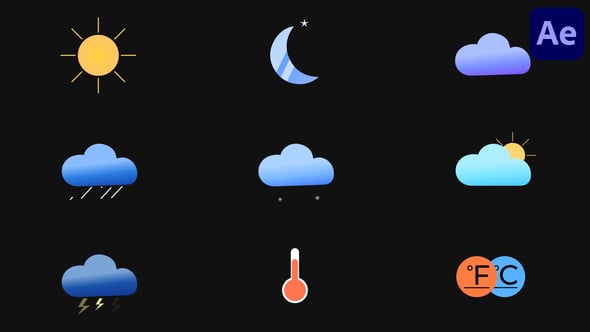 Videohive Weather Forecast Icons for After Effects