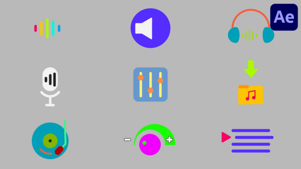 Videohive Music And Audio Icons Pack for After Effects