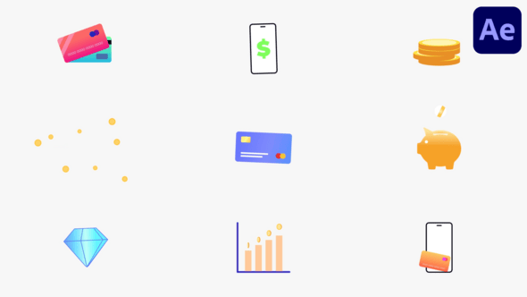Videohive Modern Finance Icons for After Effects