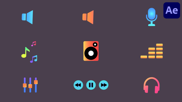 Videohive Music Icons for After Effects