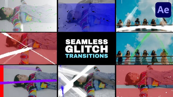 Videohive Grunge Glitch Seamless Transitions for After Effects