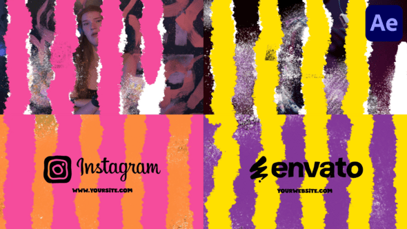 Videohive Torn Texture Logo Transitions | After Effects