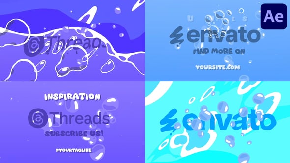 Videohive Sea Waves And Bubbles Logo for After Effects