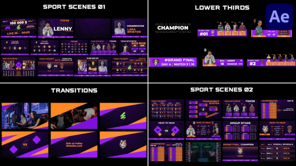 Videohive ESports Gaming CyberSport Broadcast Package for After Effects