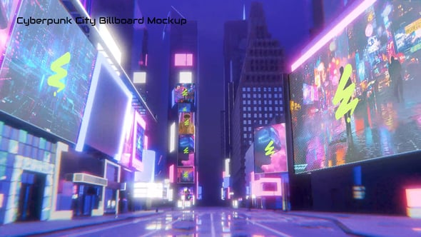 Videohive Cyberpunk City Billboard Mockup