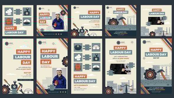 Videohive Labour Day Feed and Stories Instagram
