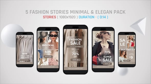 Videohive Fashion Stories | Minimal And Elegant Promo Pack