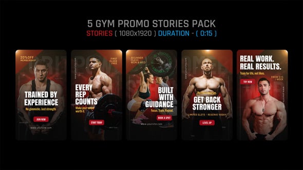 Videohive Gym Promo Stories Pack