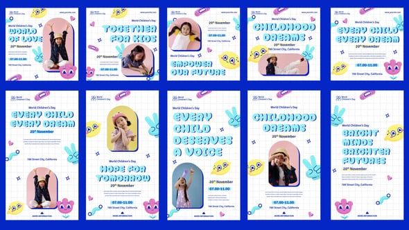 Videohive World Childrens Day Feed and Stories Instagram