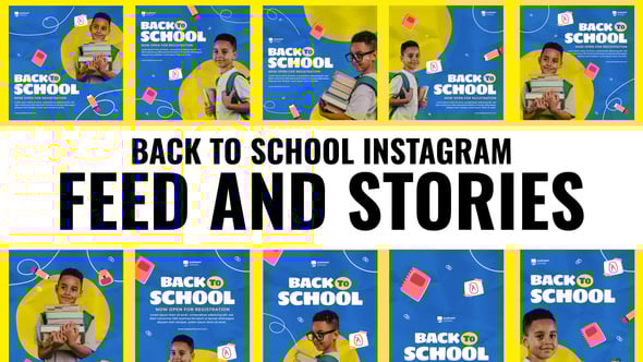 Videohive Back to School Feed and Stories Instagram