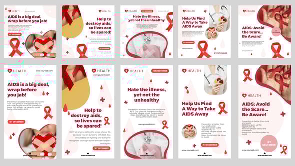 Videohive World Aids Day Feed and Stories Instagram