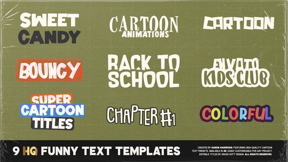 Videohive Funny Text Presets 58544054