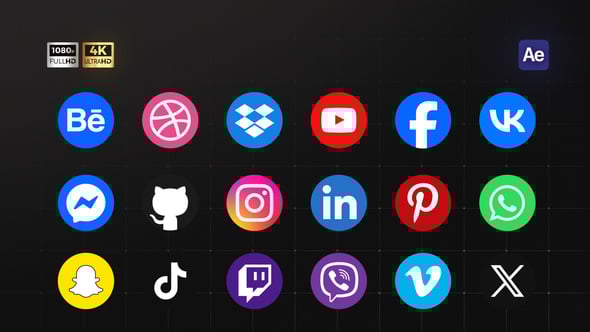Videohive Animated Social Media Icons