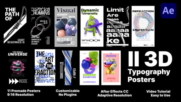Videohive 3D Typography Posters
