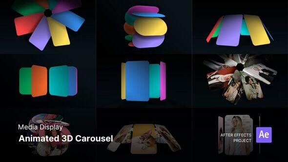 Videohive Media Display – Animated 3D Carousel After Effect Project Files
