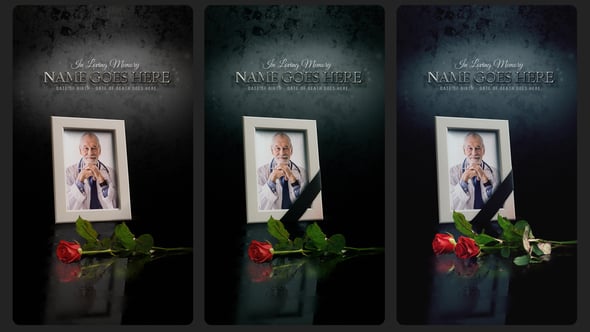 Videohive Funeral Flower Card | Vertical Stories Opener for Social Media