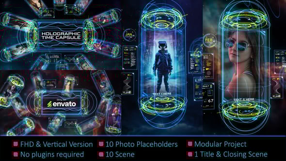 Videohive Holographic Time Capsule Slideshow