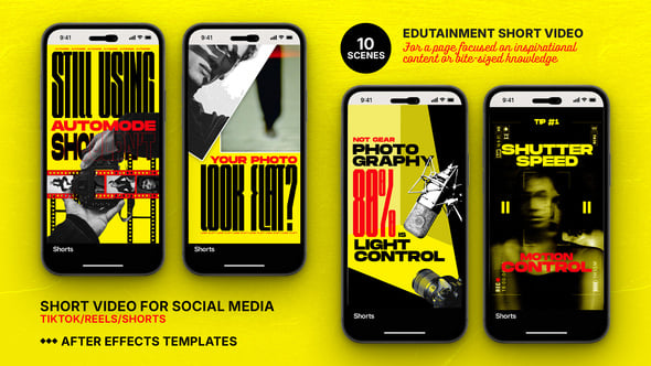 Videohive Edutainment Photography – Pro TikTok/Reels Video Template