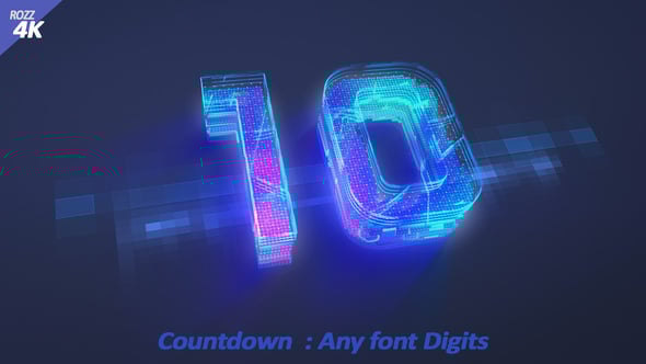 Videohive Countdown Digits Hightech Black