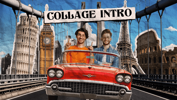 Videohive Retro Paper Collage Style Intro