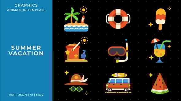 Videohive Summer vacation graphic animation template | After Effects