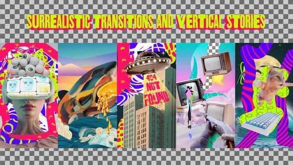 Videohive Surrealistic Transitions and Vertical Stories Pack
