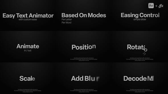 Videohive Text Animator | Custom Easing Effects with Easy Controls for Unique Title Animations