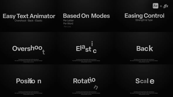 Videohive Text Animator | Overshoot, Elastic & Bounce Effects with Easy Controls for Custom Title Animations