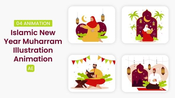 Videohive Islamic new year Muharram Illustration Scene