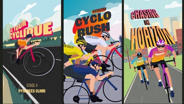 Videohive Tour de Bike Cycling Titles & Stories Pack