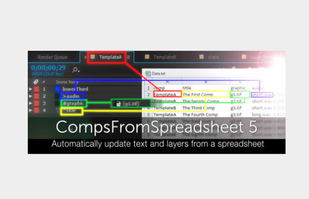 Aescripts CompsFromSpreadsheet v5.23