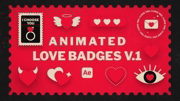 Videohive Animated Love Badges V.1